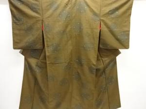 大正ロマン　華紋模様織り出し手織り紬着物